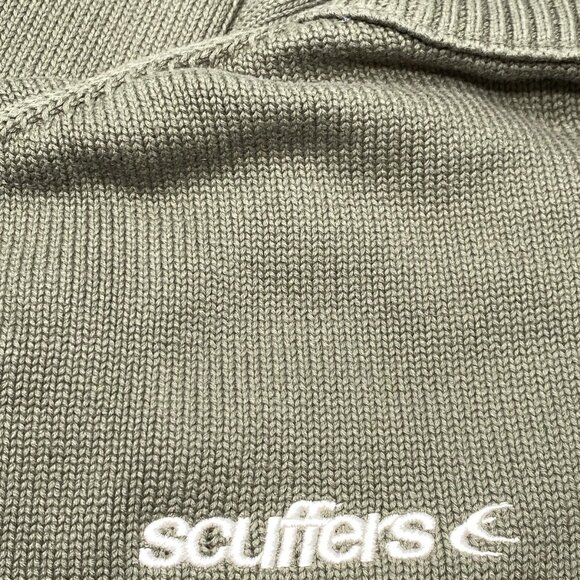 Scuffers Unisex Distressed Knit Sweater with Back Logo - Picture 2 of 8